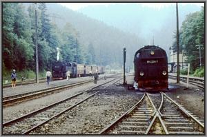Panorama von Eisfelder Talm�hle mit 99 0244 und 99 0234