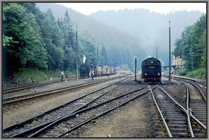 Panorama von Eisfelder Talm�hle mit 99 0244 und 99 0234