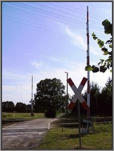 Bahnübergang in Mücka