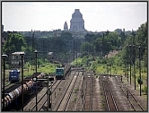 Bahnhof Leipzig-Sch�nefeld mit Blick zum V�lkerschlachtdenkmal