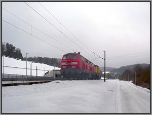 212 306 und 218 262 als Bauz 91907 vor Heigenbr�cken